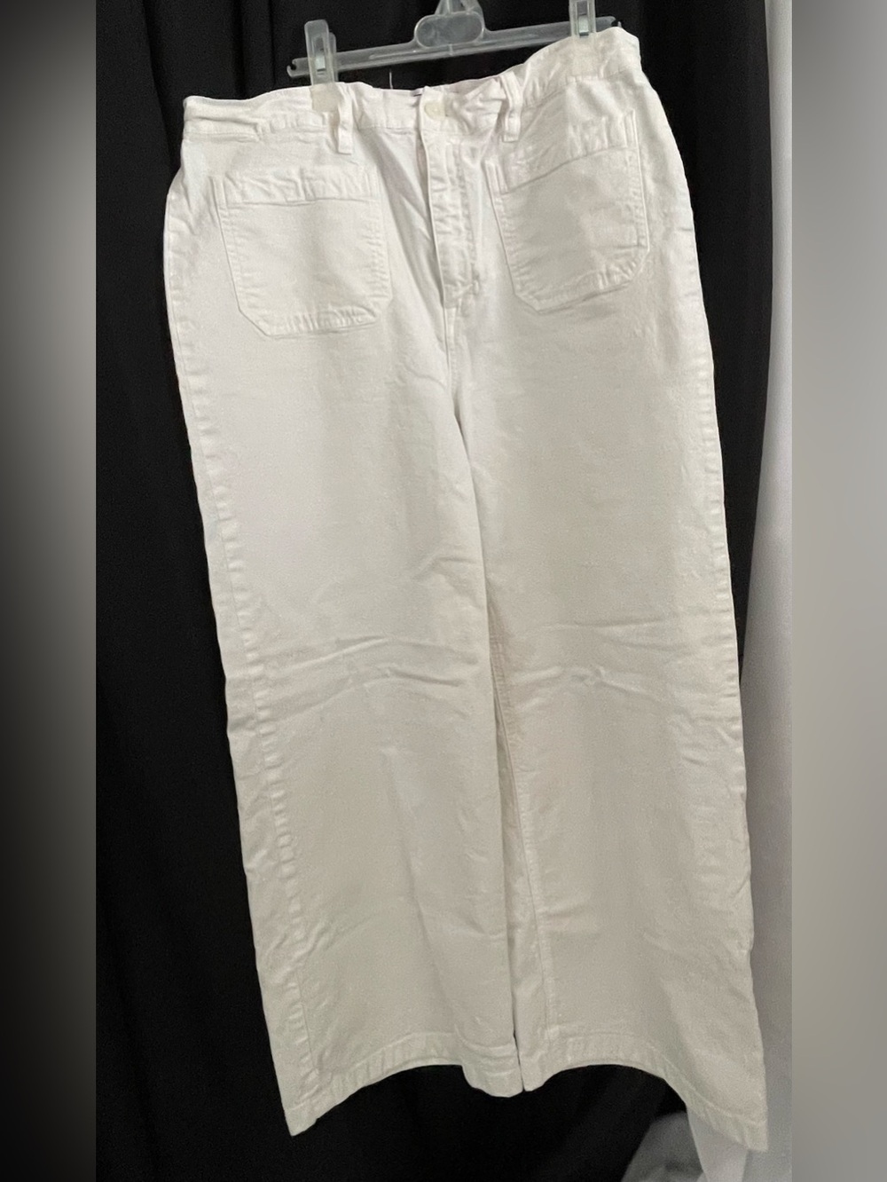 Point Sur J. Crew Off-White Wide-Leg Cotton/Modal Cropped Pants